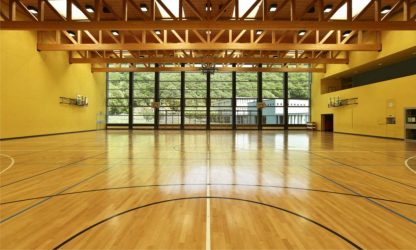 public school, interior wide gym